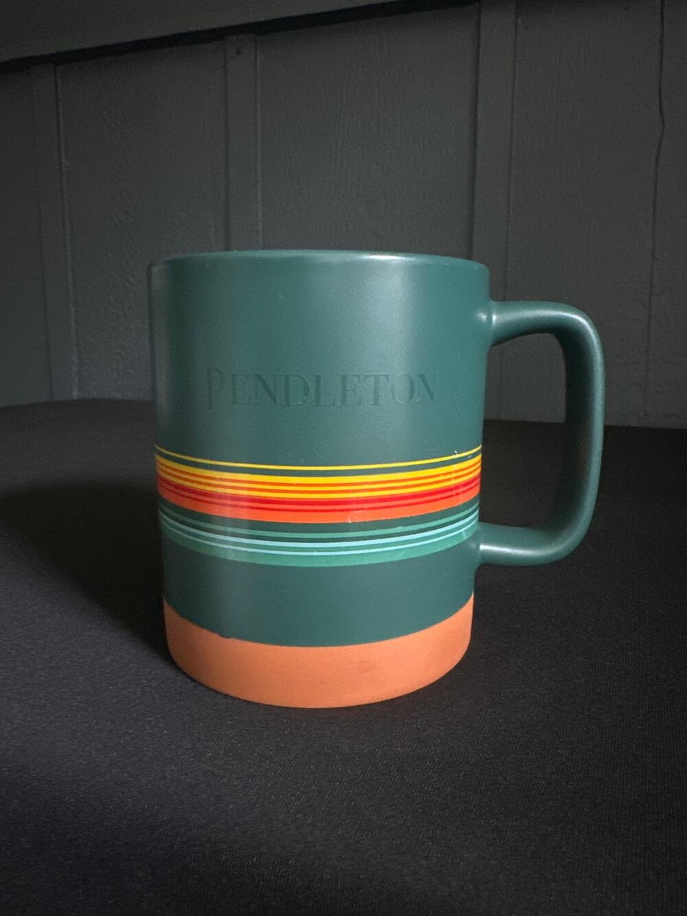Pendleton National Parks Collectible Stonewear 18 oz Mug Green Stripe Design